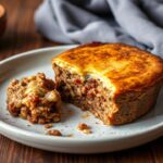 Delectable Bobotie, a South African culinary gem, richly baked.