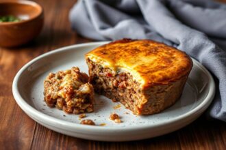Delectable Bobotie, a South African culinary gem, richly baked.