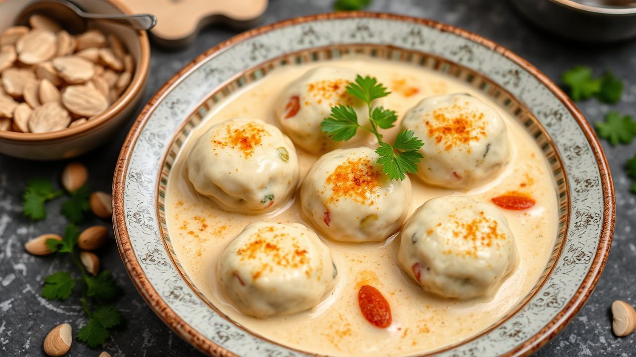 Malai Kofta: Velvety Indian dumplings in rich, creamy gravy.
