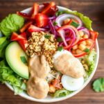 Vibrant Gado-Gado salad, a cornerstone of Indonesian cuisine, bursting with color.