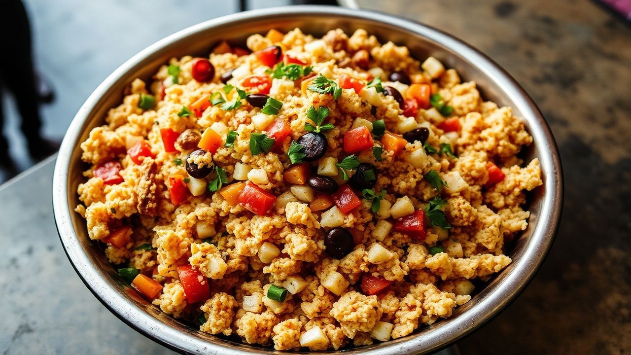 Hearty Koshari, Egypt's humble national dish, piled high.