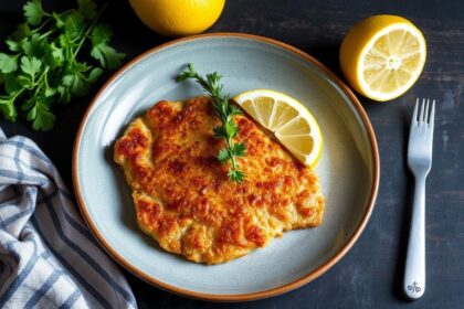 Golden German schnitzel with lemon, a secret beyond ordinary.