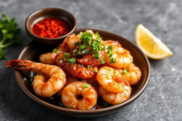 Sizzling salt and pepper shrimp, a Chinese culinary delight.