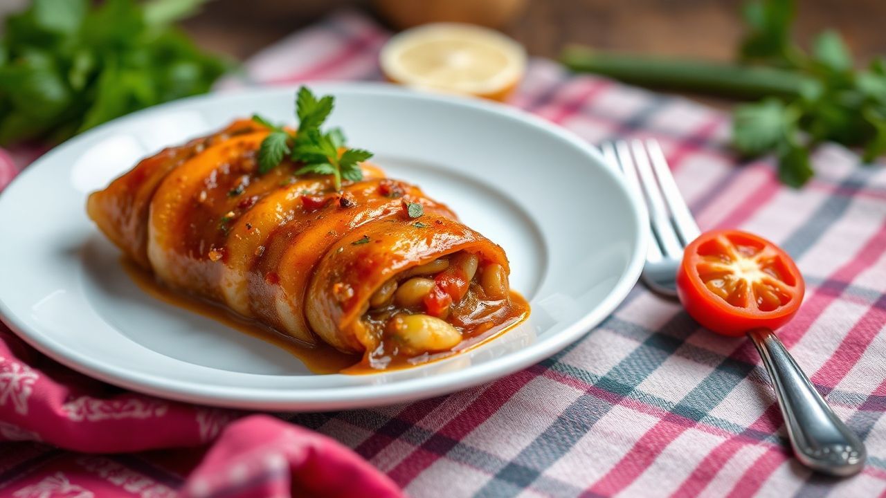 Vibrant Iraqi dolma, a flavorful symphony of stuffed vegetables.