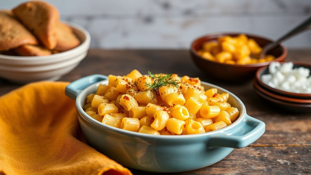 Golden Southern baked macaroni, a comforting classic reimagined.