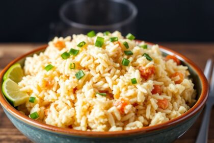 Speedy 20-minute chicken fried rice for ultimate flavor.