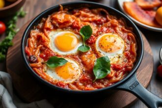 Delicious Shakshuka: A vibrant, savory dish perfect for any meal.